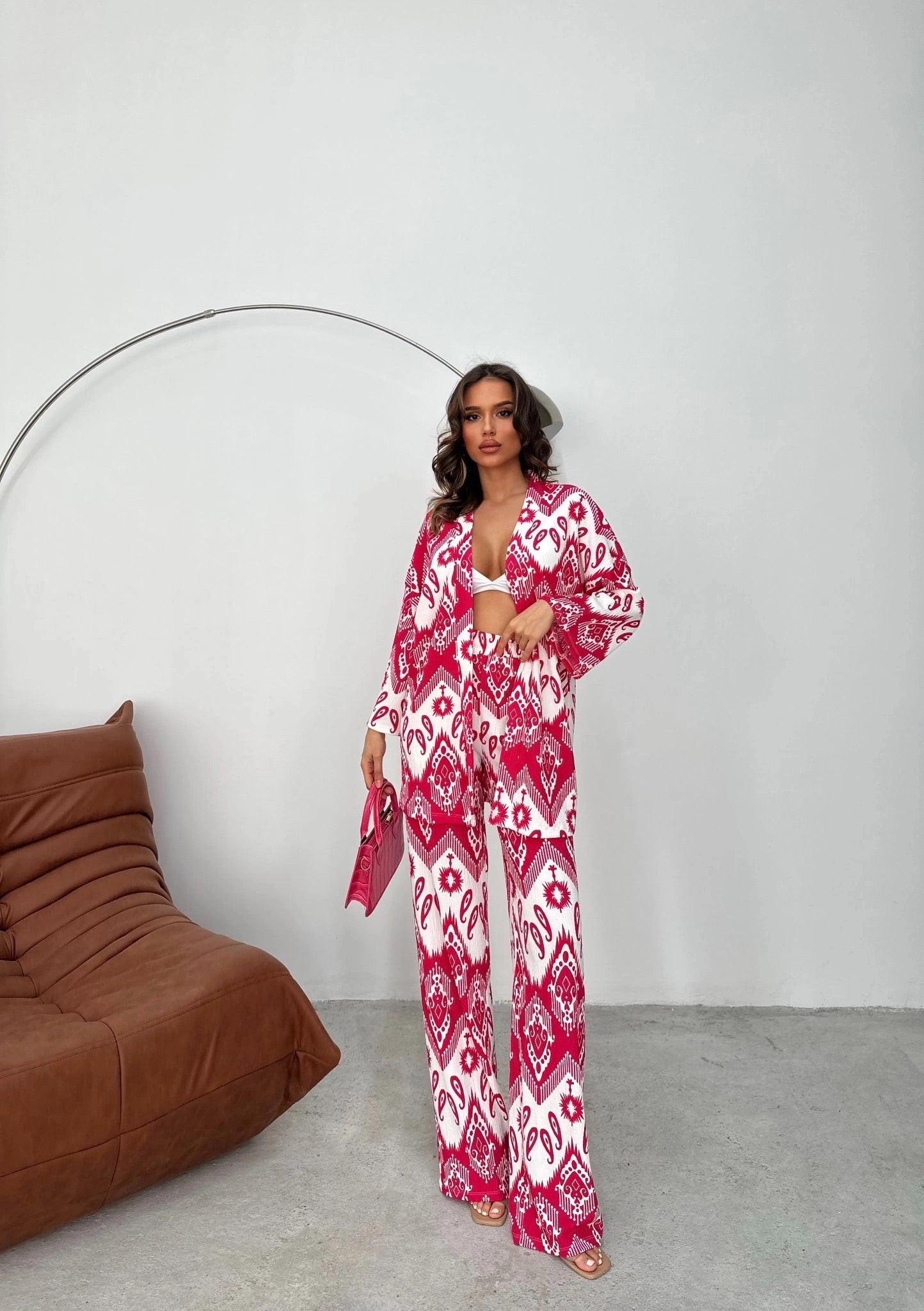 Ensemble Kimono à Motif - ElleChic Clothing