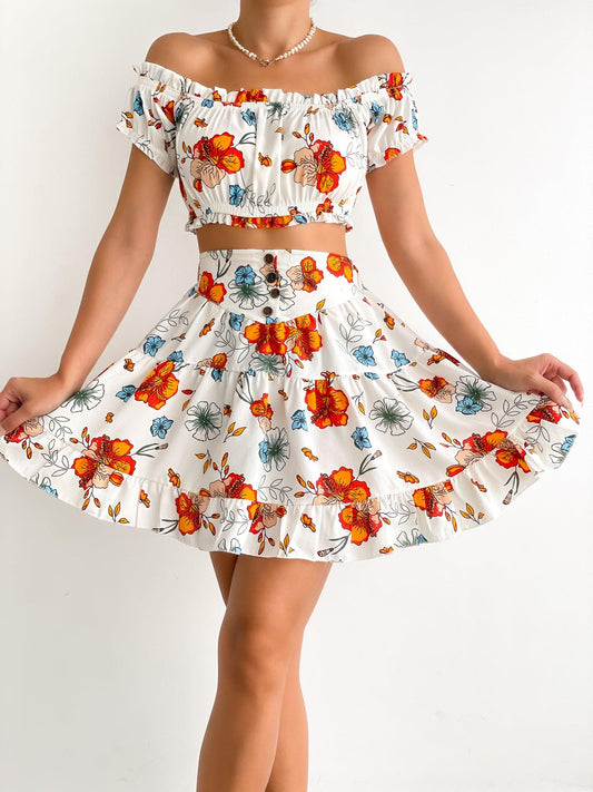 Bustier floral jupe ensemble - ElleChic Clothing